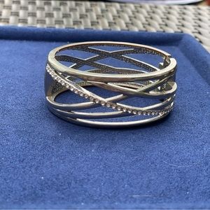Large Silver tone cuff bracelet
